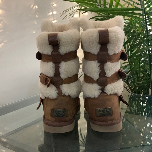 UGG Becket Boots Wool Lined Shearling Mid-Calf Moto 1005380 - Picture 10 of 14